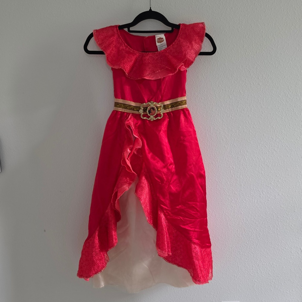 Disney Elena of Avalor Red Costume Dress Girls Size 4-6X